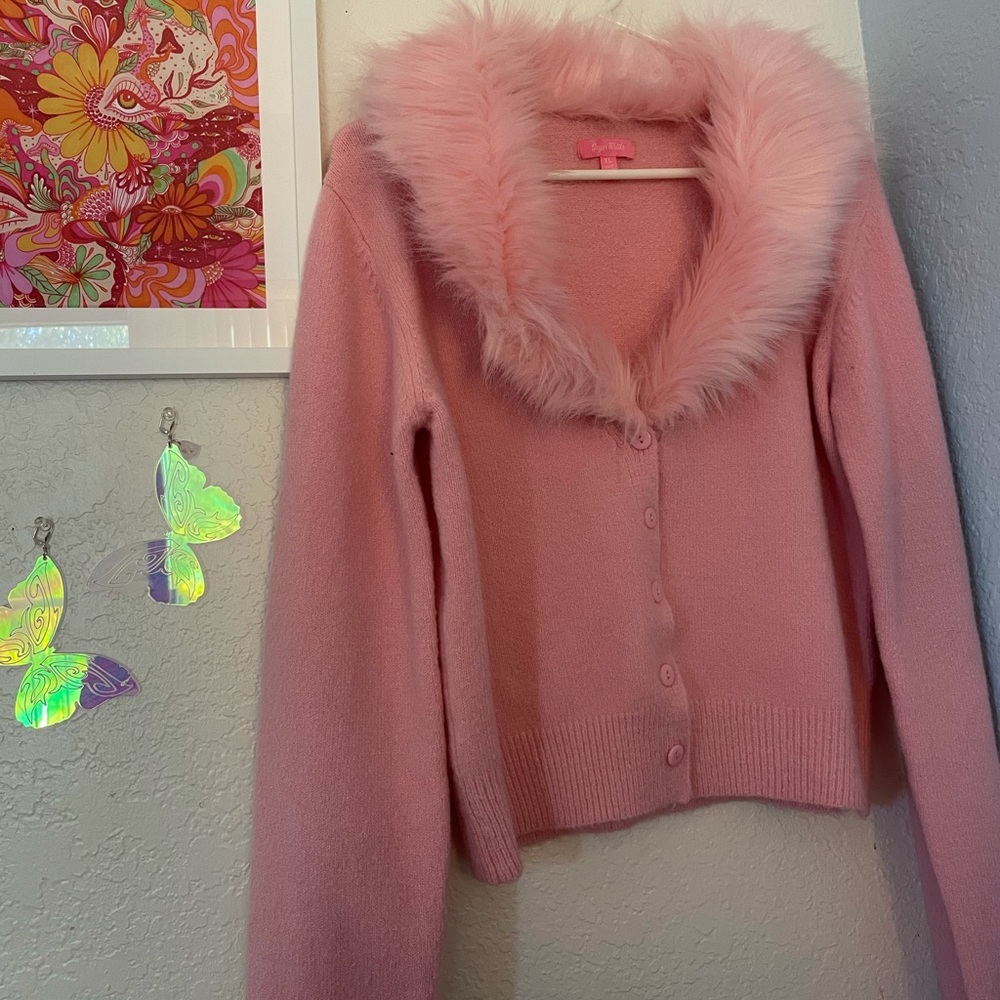 Sugar Thrillz fuzzy cardigan